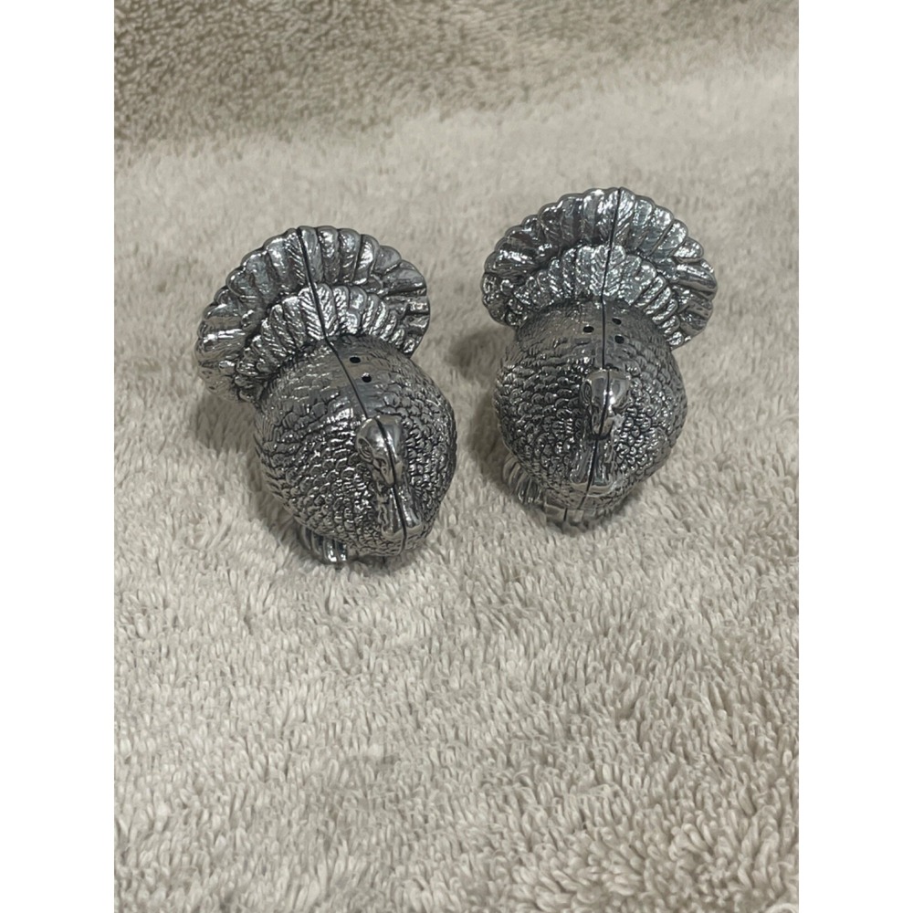 Pair International Silver Co Silver Turkey Salt & Pepper Shakers